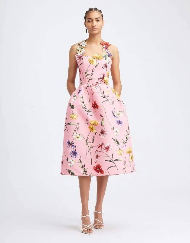 Sleeveless Halter Full Skirt Floral Cocktail Dress Tunics Sale discount