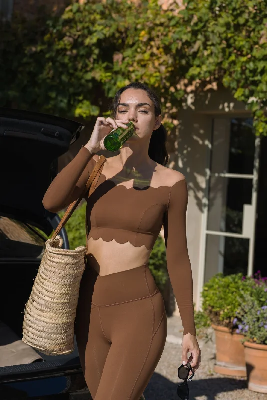 Off Shoulder Long Sleeve Crop Top Collared Crew Neck Turtle Neck