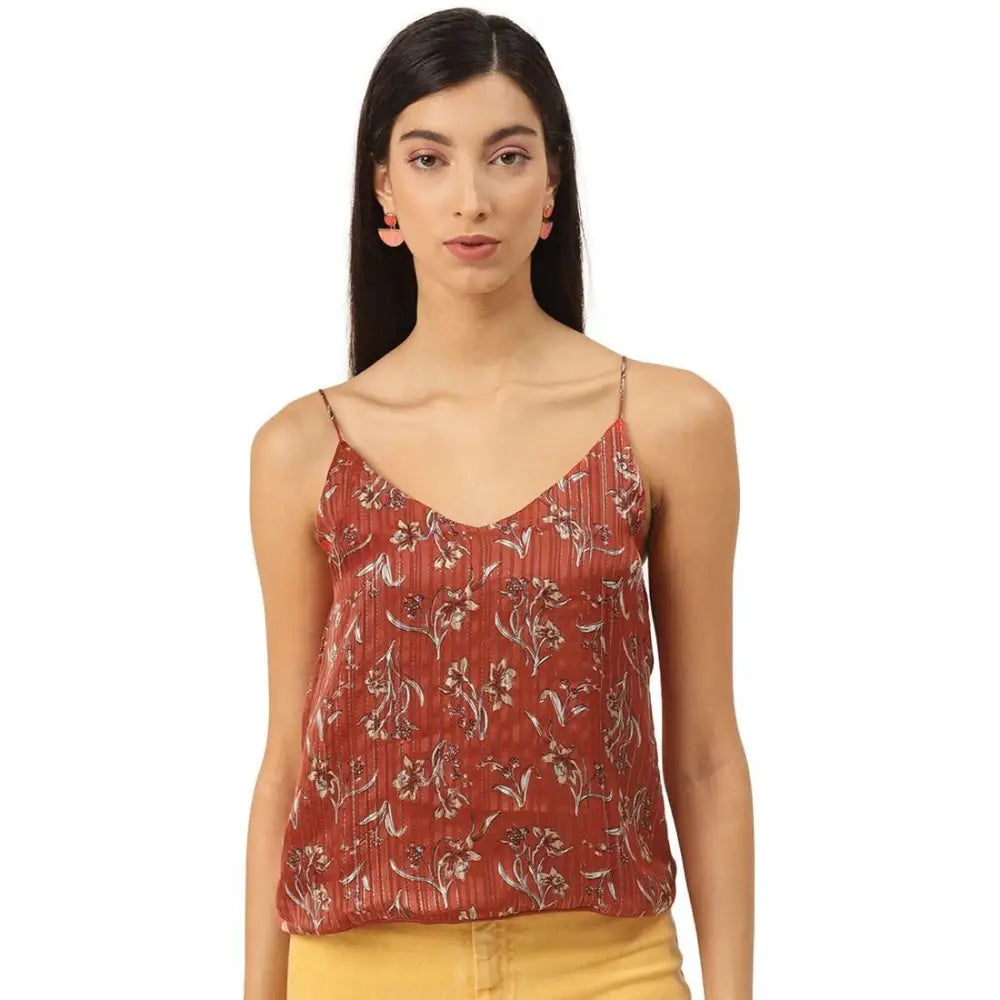Trendarrest Women's Floral Crop Tops Rayon Fabric Velvet Fabric Corduroy Fabric