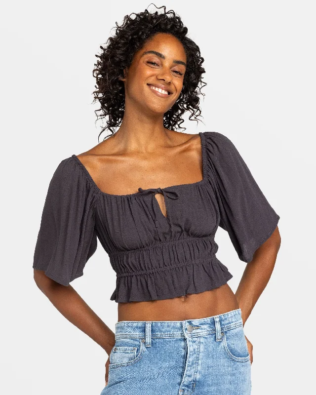 Dawn Winds Crop Top - Phantom Hooded Caped Shawl Collar