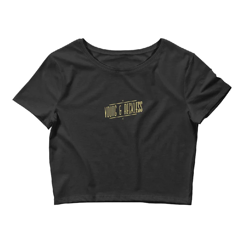Reckless Women’s Crop Top Silk Blend Satin Velvet