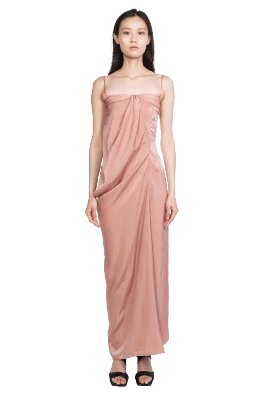 Asymmetric Draped Dress Shell Pink Tunics Polka dots