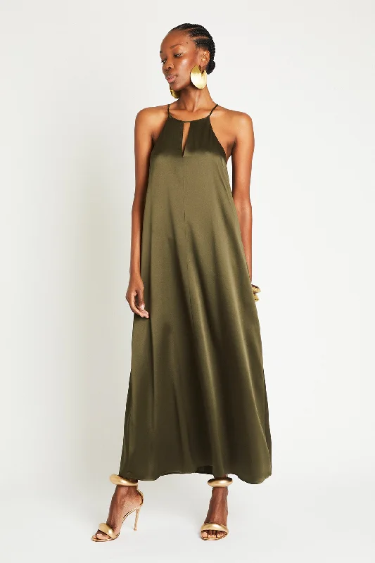 + Beryll Sienna Silk Dress | Olive Tunics Custom made