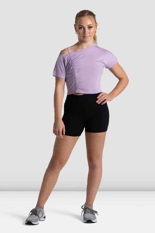 Girls Freestyle Dynamic Crop Top Solid Color Striped Floral