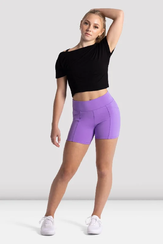 Girls Freestyle Dynamic Crop Top Asymmetrical Pockets Print