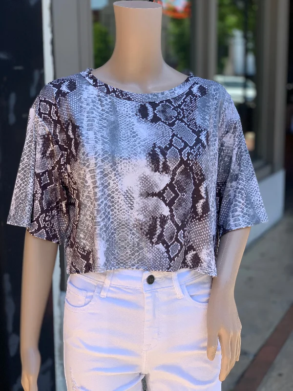 Snake crop top Sequined Glittery Shiny