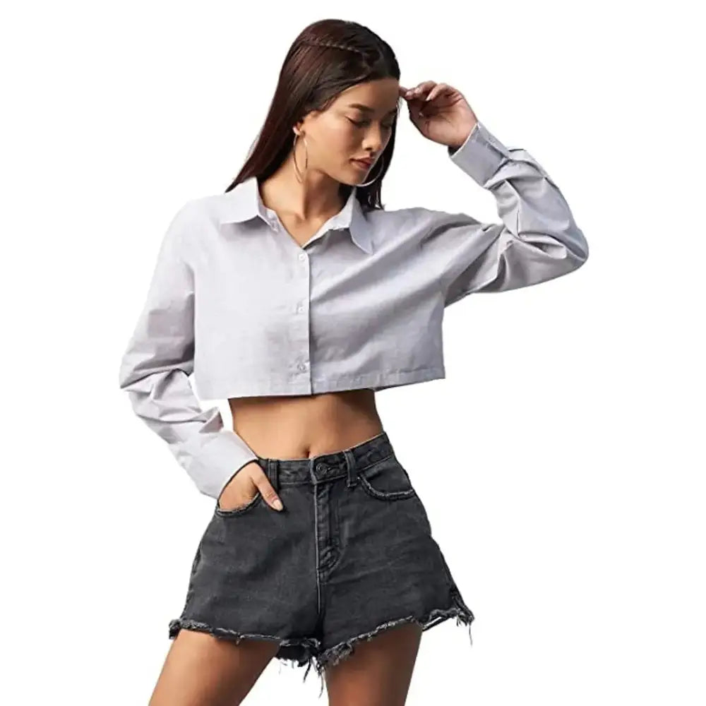 Classic Viscose Crop Top for Women Plaid Crop Top Polka Dot Checkered