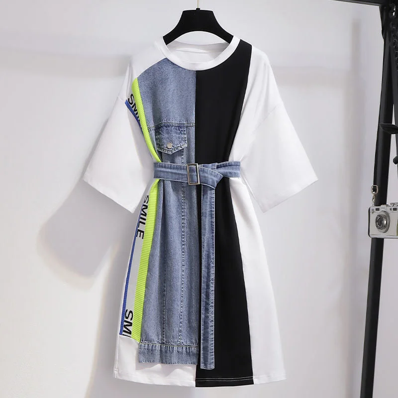 Patchwork Summer Dress Tunics Versatile functional