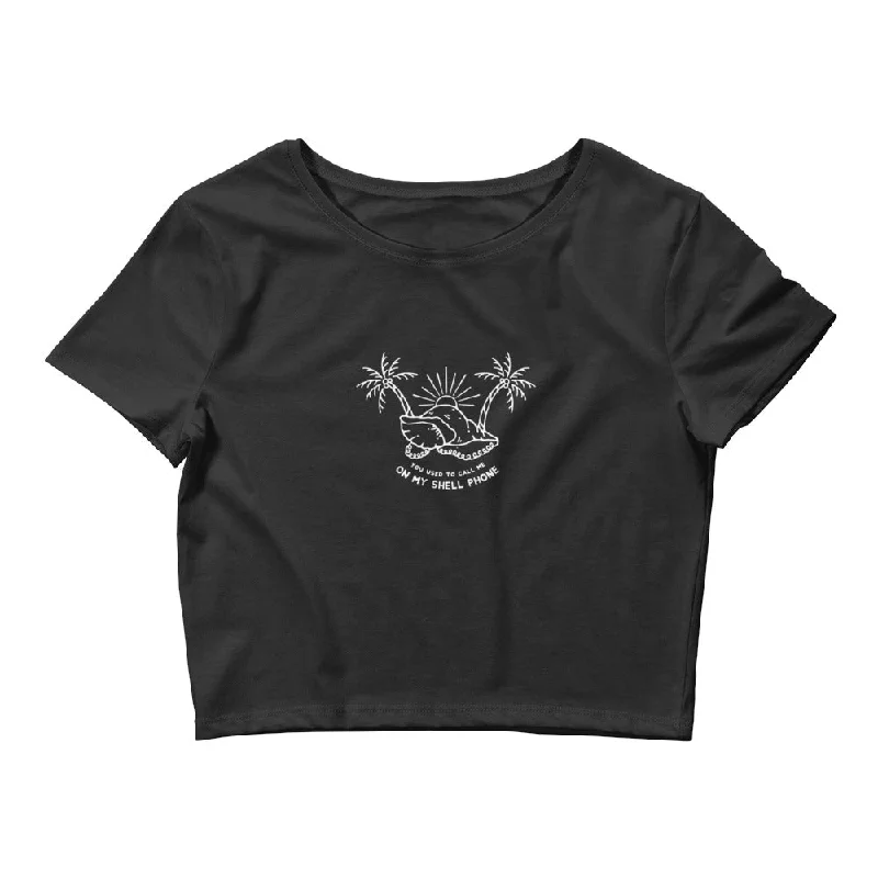 Shell Phone Crop Top Fashionable Trendy Casual
