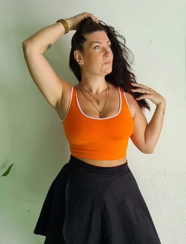 Api Crop Top in Tutti Fruity Knit Fabric Woven Fabric Fleece Fabric