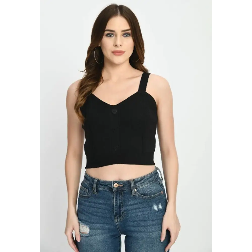 Trendy Wool Crop Top Iron Safe Non-Iron Wrinkle Free