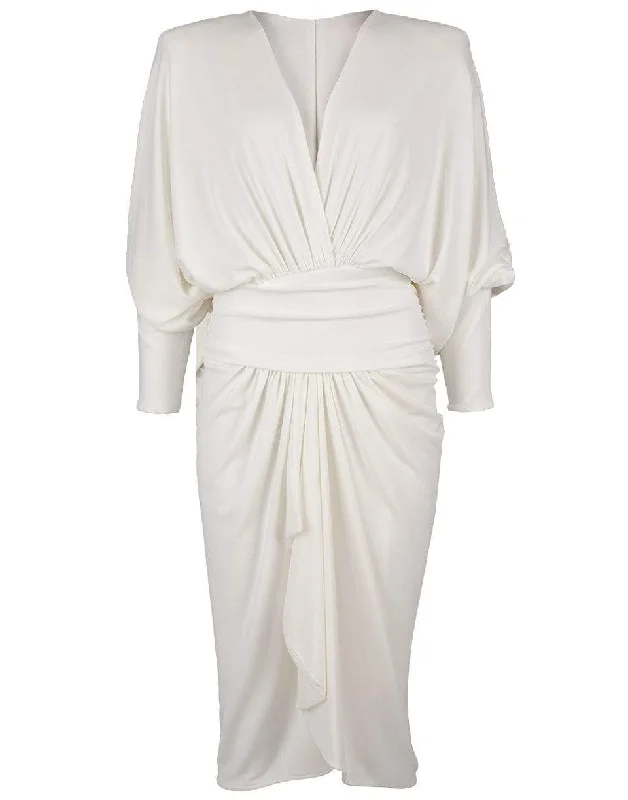 Long Sleeve Drape Knee Length Dress Tunics Timeless classic