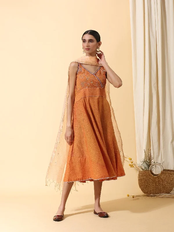 Rust Festival Strap Gota Dress Tunics Timeless classic