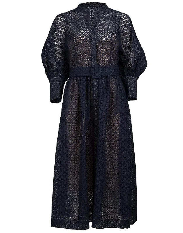 Button Front Balloon Sleeve Dress Tunics Trendy modern