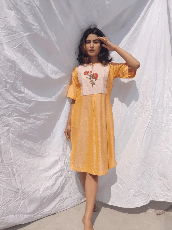 Women Handpainted Yellow Dress Tunics Sale discount