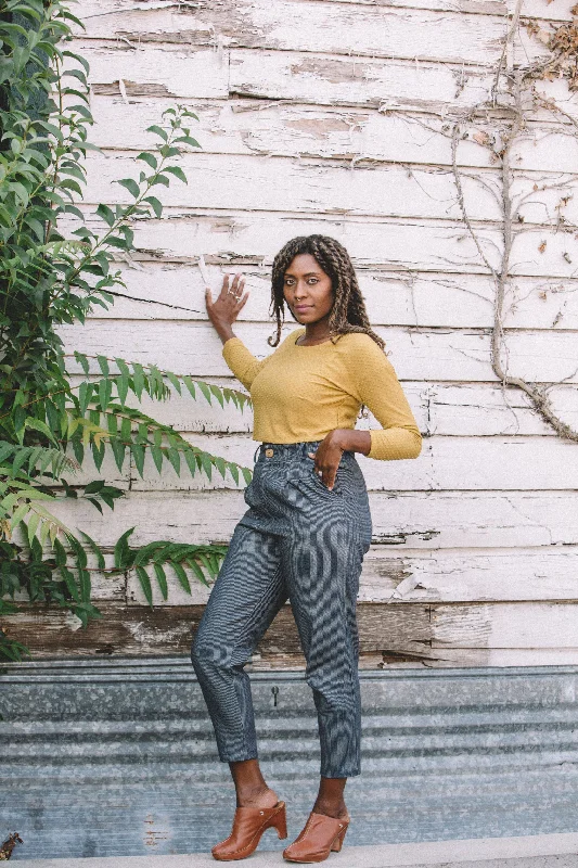 Shelby Crop Top in Dotted Dijon Terry Blend Velvet Blend Canvas Blend