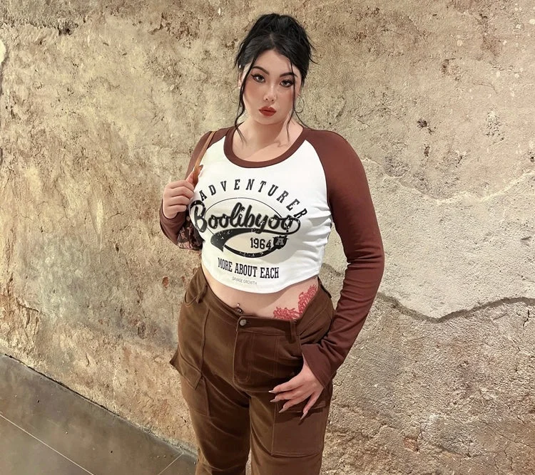 Booliby oo Patchwork Graphuc Letter Crop Top Front Pockets Side Pockets Patch Pockets Booliby oo Patchwork Graphuc Letter Crop Top Front Pockets Side Pockets Patch Pockets