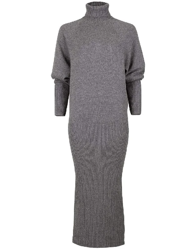 Raglan Turtleneck Dress sweetheart Neckline Romantic