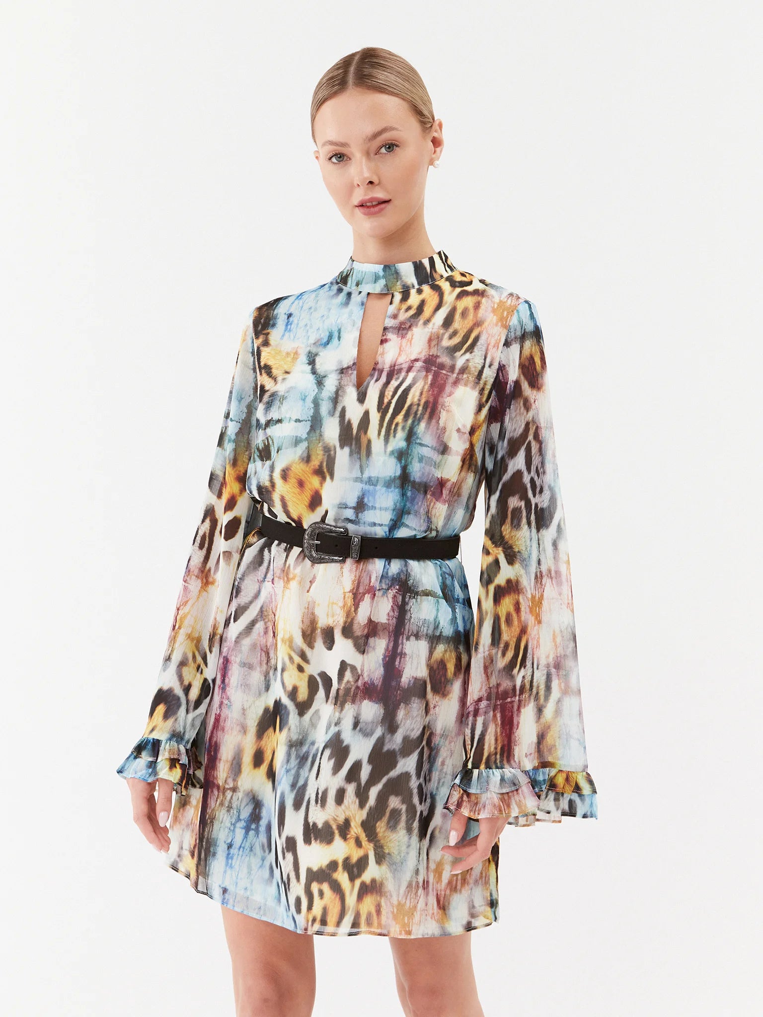 Guess L/S Pattern Dress Tunics Sophisticated sleek