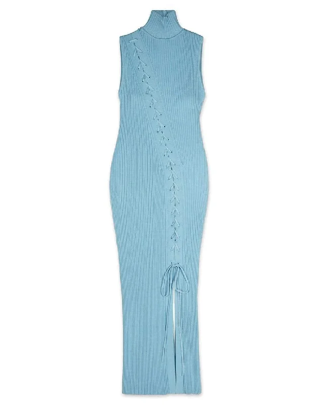 Ava Turtleneck Lace Dress Cowl Neckline Elegant