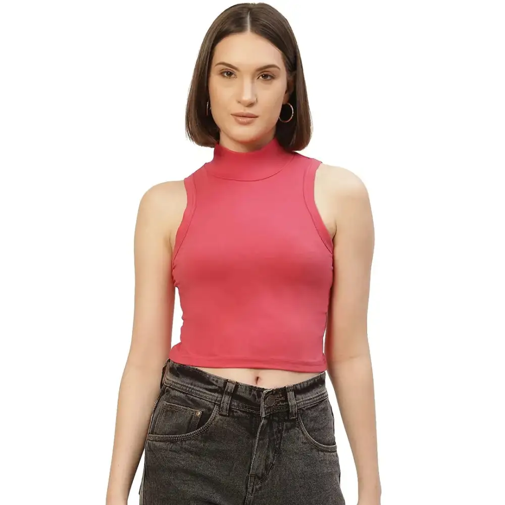 Femea Women Solid Super Soft streachable Cotton Lycra blended Crop Top (HOT PINK) Ribbed Striped Patterned Femea Women Solid Super Soft streachable Cotton Lycra blended Crop Top (HOT PINK) Ribbed Striped Patterned