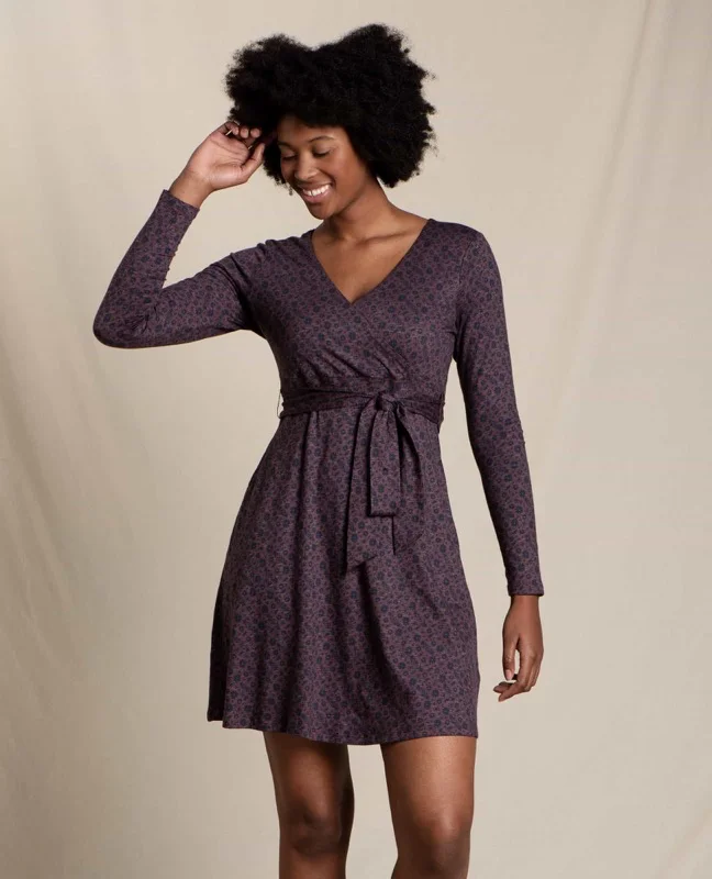 Toad & Co T1771702 W's Cue Wrap LS Dress Tunics Lace romantic
