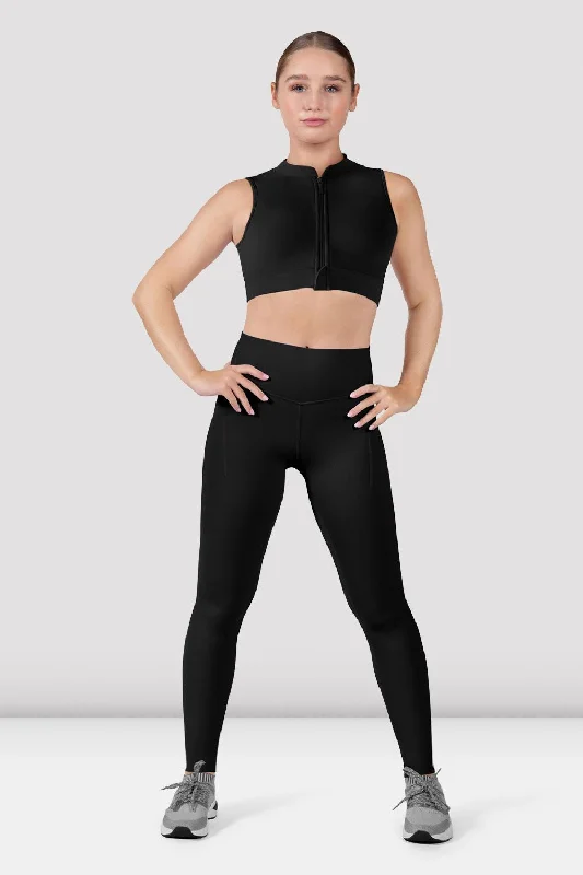 Apex BLOCHeverhold Zip Front Crop Top Crop Top Seamless Stretchy