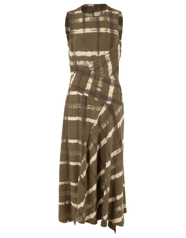 Gauze Crepe Bias Seam Dress Tunics stripes playful