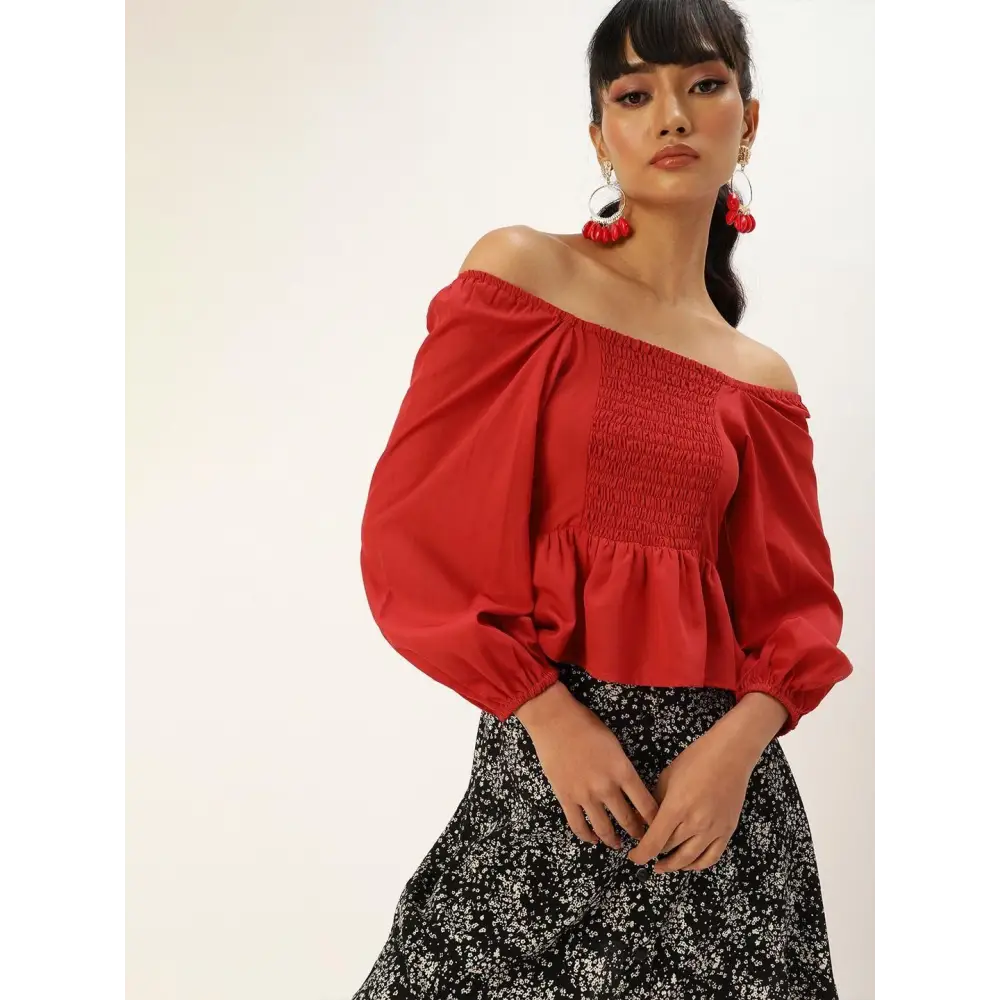 Style Quotient Women's Solid Crop Tops Rayon Velvet Corduroy