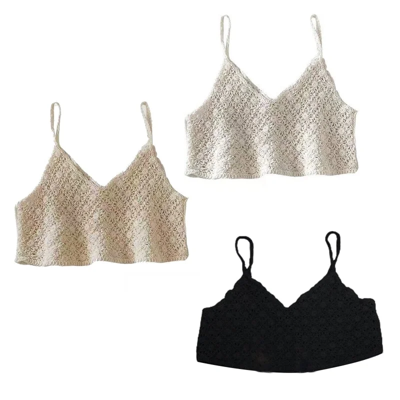 Wjczt Female Hollow Out Knit Floral Crop Top Vintage Women Crochet Sleeveless Camisole Sexy V-Neck Backless Beach Sling Mini Vest Machine Wash Dry Clean Hand Wash Wjczt Female Hollow Out Knit Floral Crop Top Vintage Women Crochet Sleeveless Camisole Sexy V-Neck Backless Beach Sling Mini Vest Machine Wash Dry Clean Hand Wash