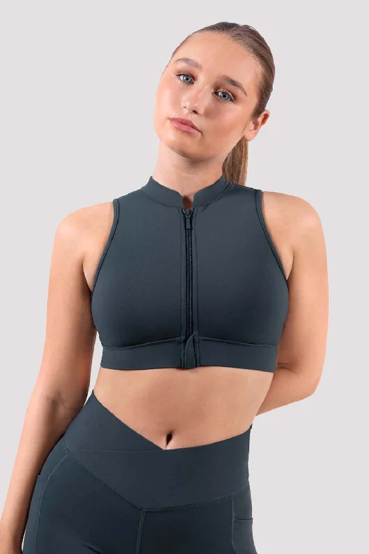 Apex BLOCHeverhold Zip Front Crop Top Zippered Front Buttoned Front Snap Front