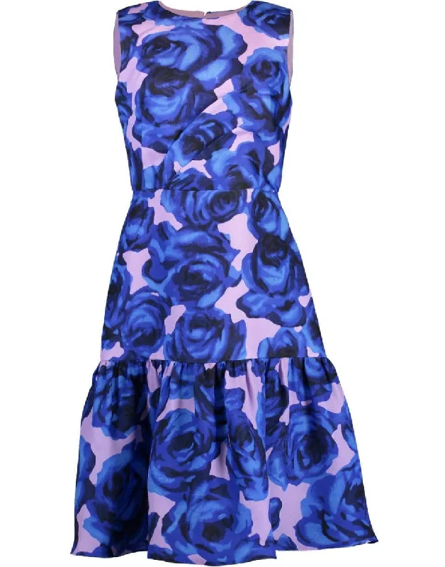 Sleeveless Floral Print Dress with Bow Tunics Designer luxury