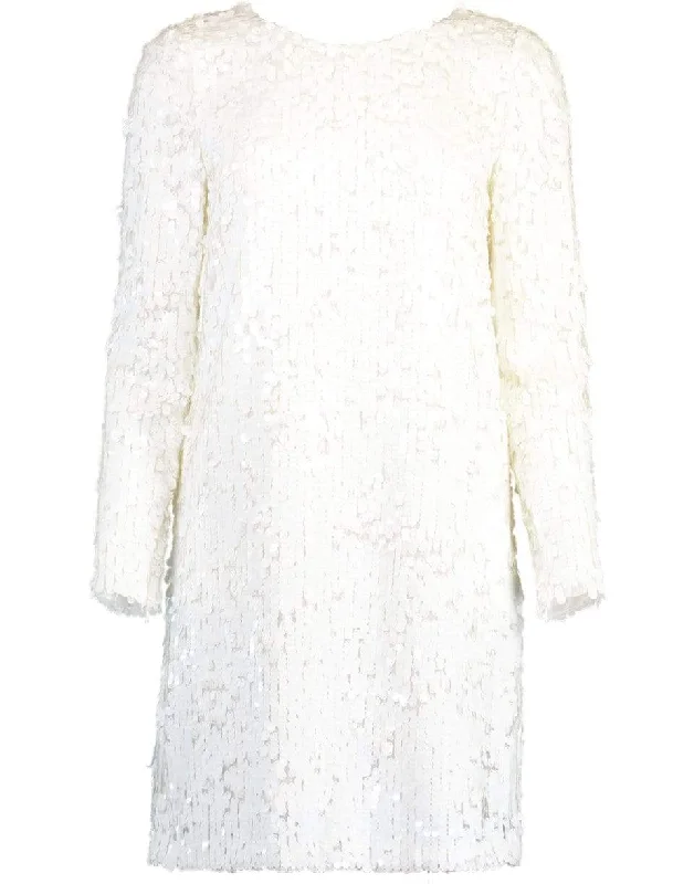 Long Sleeve Sequence Shift Dress Tunics Party sparkling