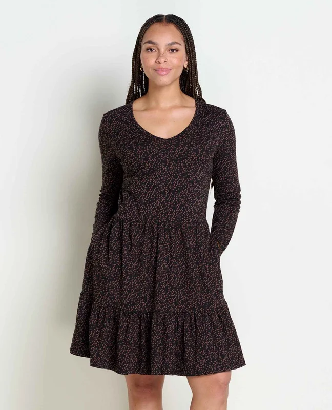 Toad & Co T1781310 Marley Tiered LS Dress Tunics Mesh breathable