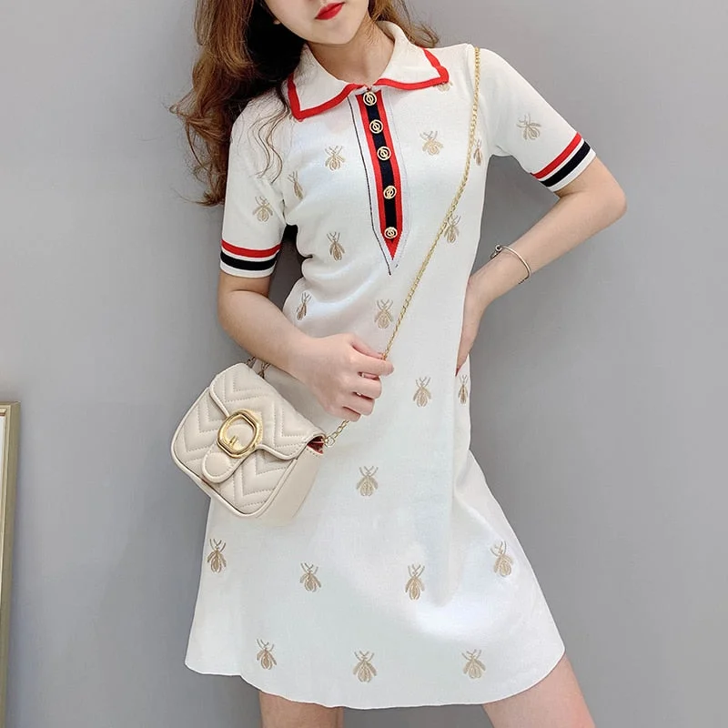 knit slim dress Tunics Floral girly