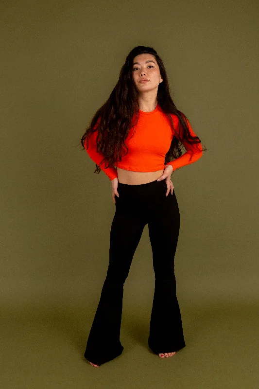 Leki Crop Top in Flame Iron Safe Non-Iron Wrinkle Free