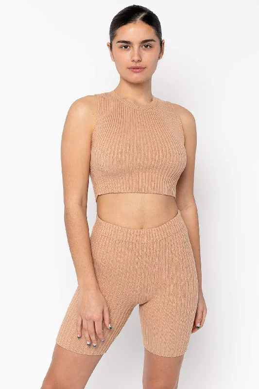 RFK50 - Ultra Heavy Knit Ribbed Crop Top Hooded Caped Shawl Collar