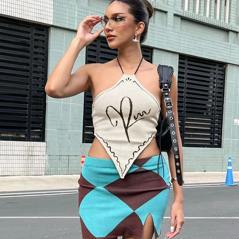Wjczt Crop Tops Sexy Y2K Clothes Lace Up Sleeveless Backless Halter Vintage Streetwear Summer Women Knitted Vacation Festival Chenille Blend Fleece Blend Nylon Blend Wjczt Crop Tops Sexy Y2K Clothes Lace Up Sleeveless Backless Halter Vintage Streetwear Summer Women Knitted Vacation Festival Chenille Blend Fleece Blend Nylon Blend