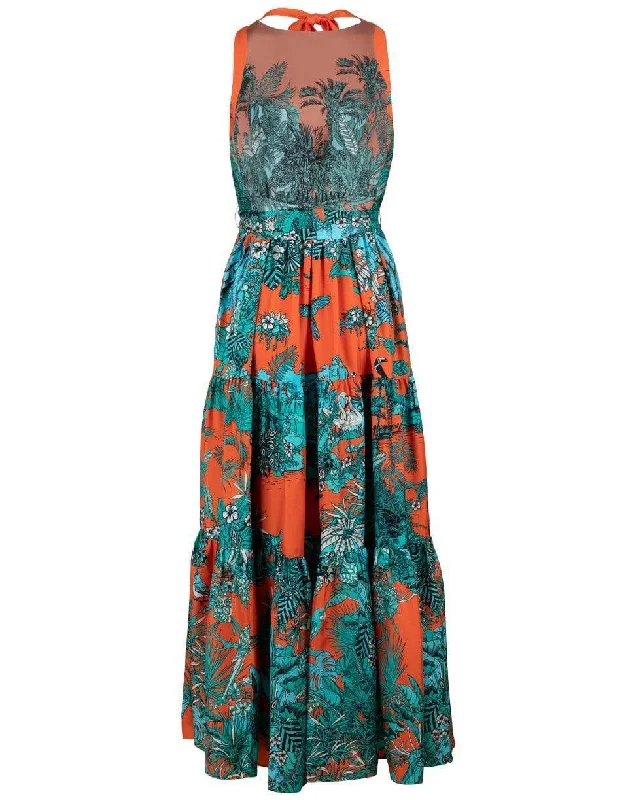 Jungle Orange Portofino Dress Tunic Top Casual
