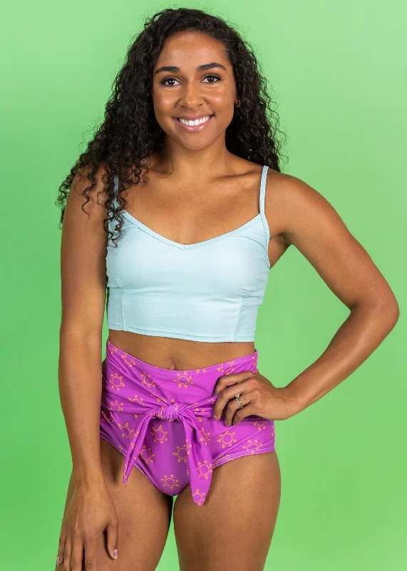 Spearmint | V'D Crop Top Knit Fabric Woven Fabric Fleece Fabric