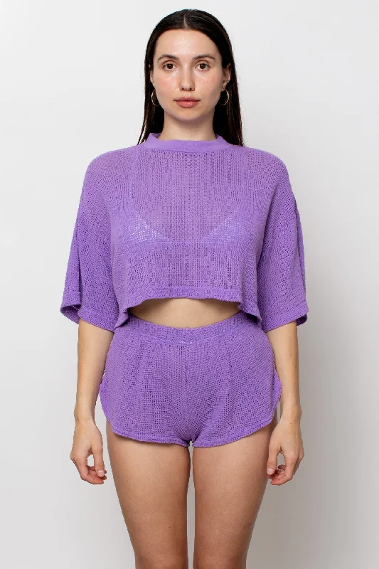 RIN331GD - Cotton Fishnet Garment Dye Crop Top Spandex Blend Rayon Blend Denim Blend RIN331GD - Cotton Fishnet Garment Dye Crop Top Spandex Blend Rayon Blend Denim Blend