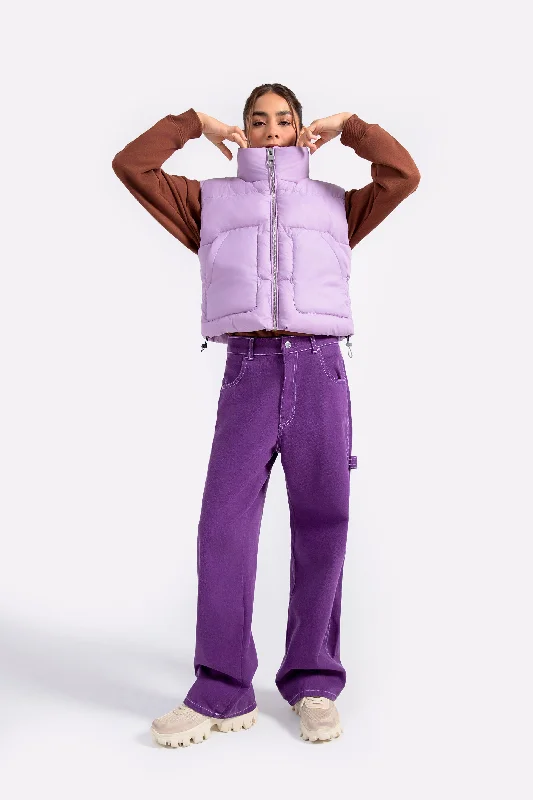 Wide Leg Trousers with Contrast Thread Detail Trousers chic fashionable