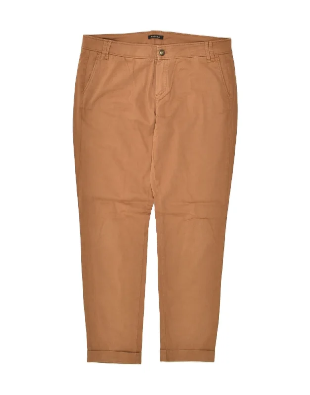 MASSIMO DUTTI Womens Slim Chino Trousers US 10 Large W34 L29 Brown Cotton Chinos Cotton Straight Leg MASSIMO DUTTI Womens Slim Chino Trousers US 10 Large W34 L29 Brown Cotton Chinos Cotton Straight Leg