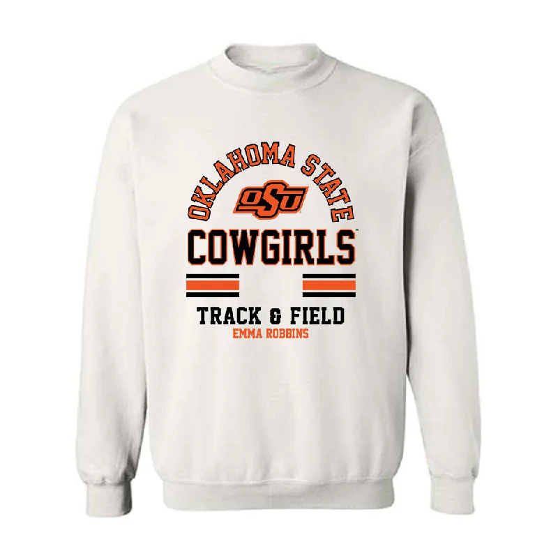 Oklahoma State - NCAA Women's Track & Field : Emma Robbins - Classic Fashion Shersey Crewneck Sweatshirt Hoodie with Hidden Zipper Minimalist Clean Oklahoma State - NCAA Women's Track & Field : Emma Robbins - Classic Fashion Shersey Crewneck Sweatshirt Hoodie with Hidden Zipper Minimalist Clean