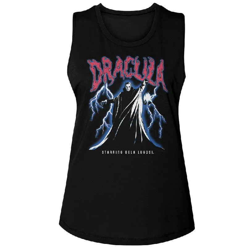 BELA LUGOSI Tank Top, Lightning cold shoulder tank