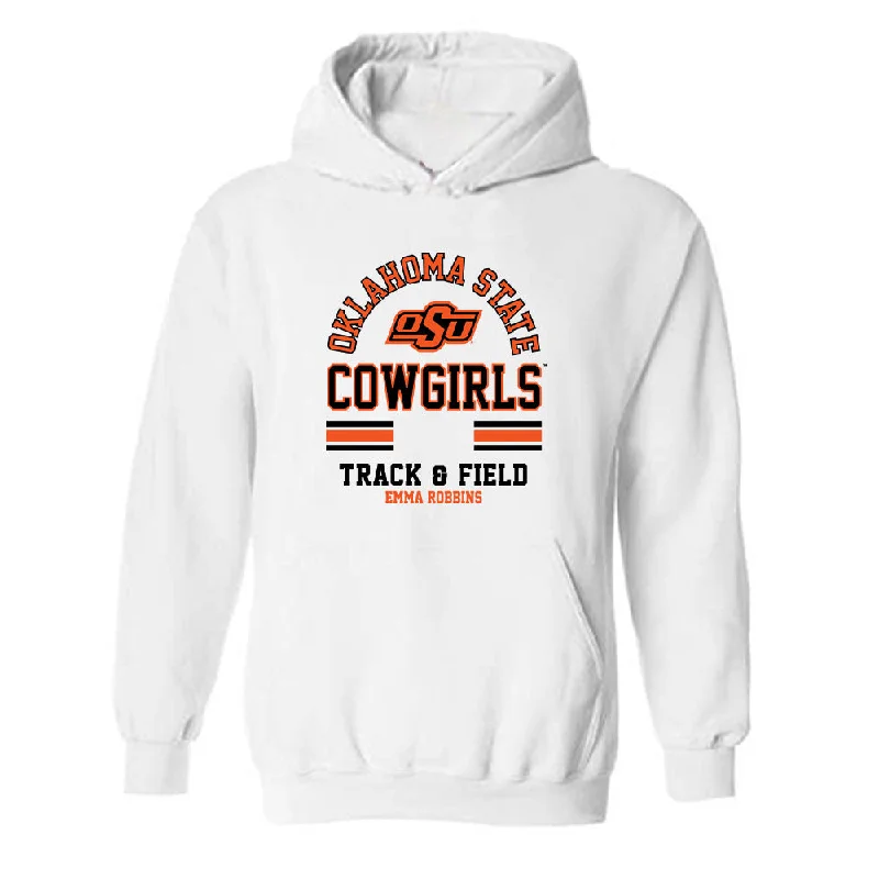 Oklahoma State - NCAA Women's Track & Field : Emma Robbins - Classic Fashion Shersey Hooded Sweatshirt Hoodie with Ribbed Neckline Snug Warm Oklahoma State - NCAA Women's Track & Field : Emma Robbins - Classic Fashion Shersey Hooded Sweatshirt Hoodie with Ribbed Neckline Snug Warm