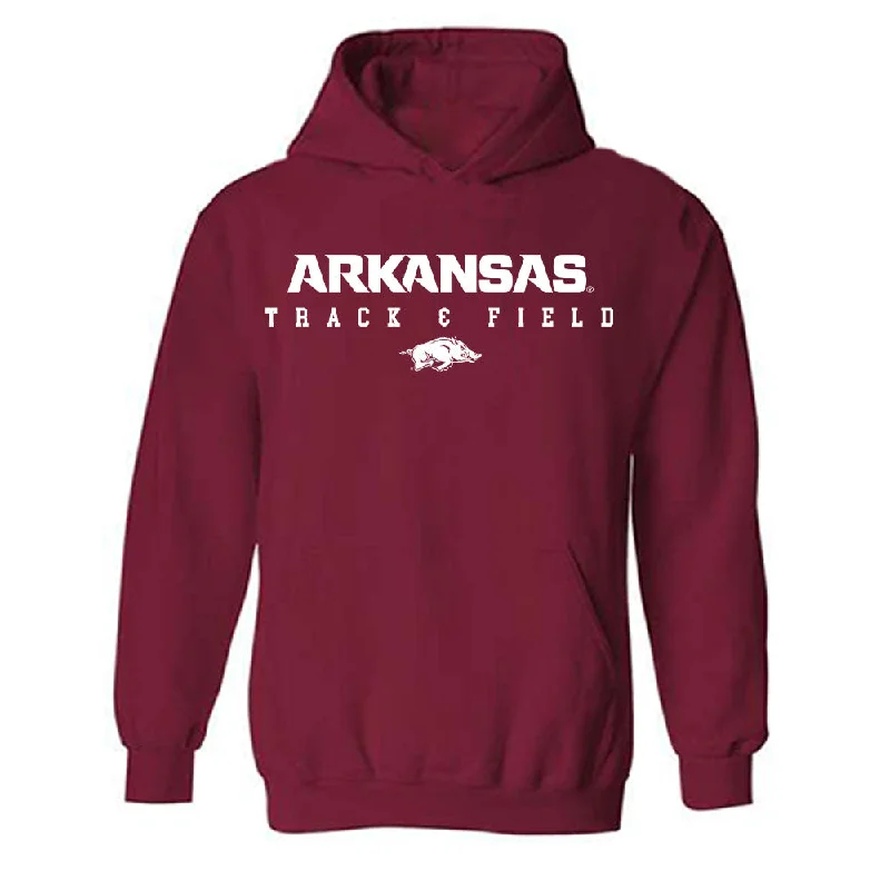 Arkansas - NCAA Women's Track & Field : Morgan Kirkland - Classic Shersey Hooded Sweatshirt Hoodie with Hem Contrast Bold Stylish Arkansas - NCAA Women's Track & Field : Morgan Kirkland - Classic Shersey Hooded Sweatshirt Hoodie with Hem Contrast Bold Stylish