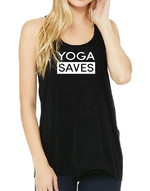 Women's Yoga Saves Slub Flow Tank peekaboo tank top