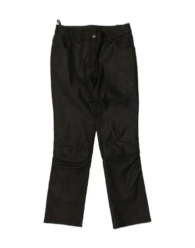 HIGHWAY 1 Womens Straight Casual Trousers UK 8Small W30 L29 Black Leather Trousers Spring Floral HIGHWAY 1 Womens Straight Casual Trousers UK 8Small W30 L29 Black Leather Trousers Spring Floral