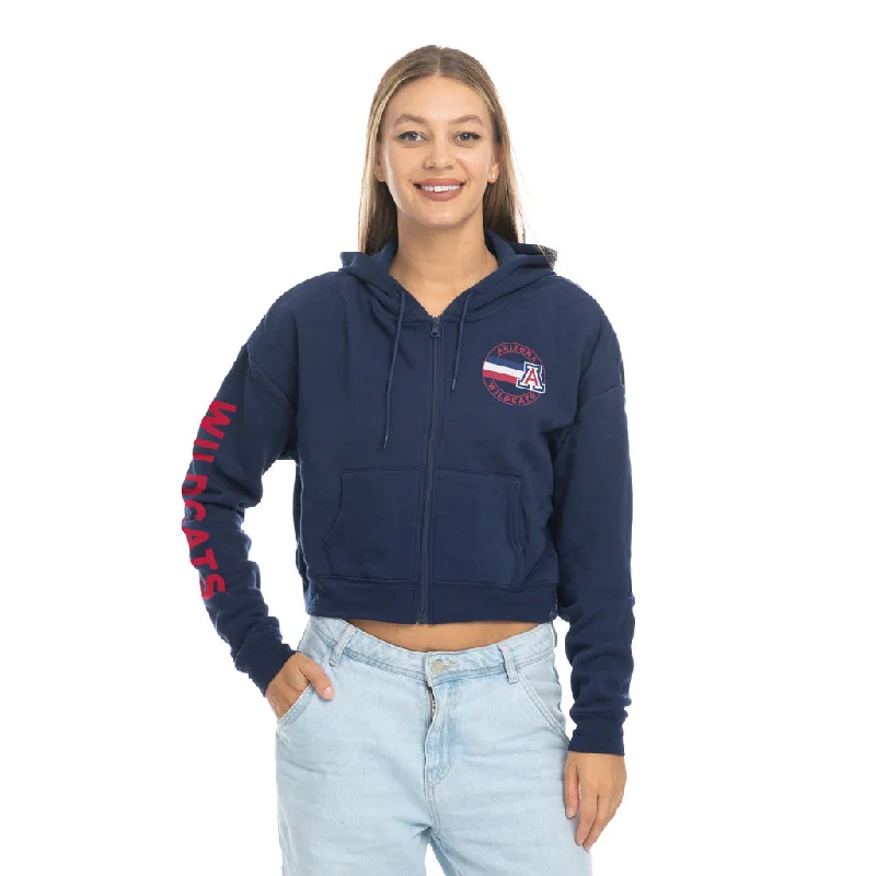 NCAA Arizona Wildcats Women's ZooZatz Cropped Full Zip Hoodie Hoodie with Snap Buttons Easy Quick NCAA Arizona Wildcats Women's ZooZatz Cropped Full Zip Hoodie Hoodie with Snap Buttons Easy Quick
